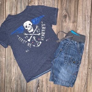 Next Boys Tee and shorts Comfy School Clothes size 10 Playground Denim